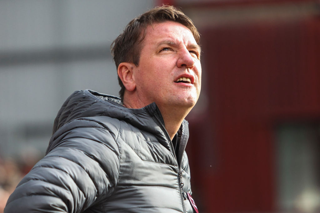 Hearts manager Daniel Stendel during the Scottish Premier League match between Hearts and Motherwell at Tynecastle park on 7 March, 2020 in Edinburgh, Scotland. (Photo by Ewan Bootman/NurPhoto via Getty Images)