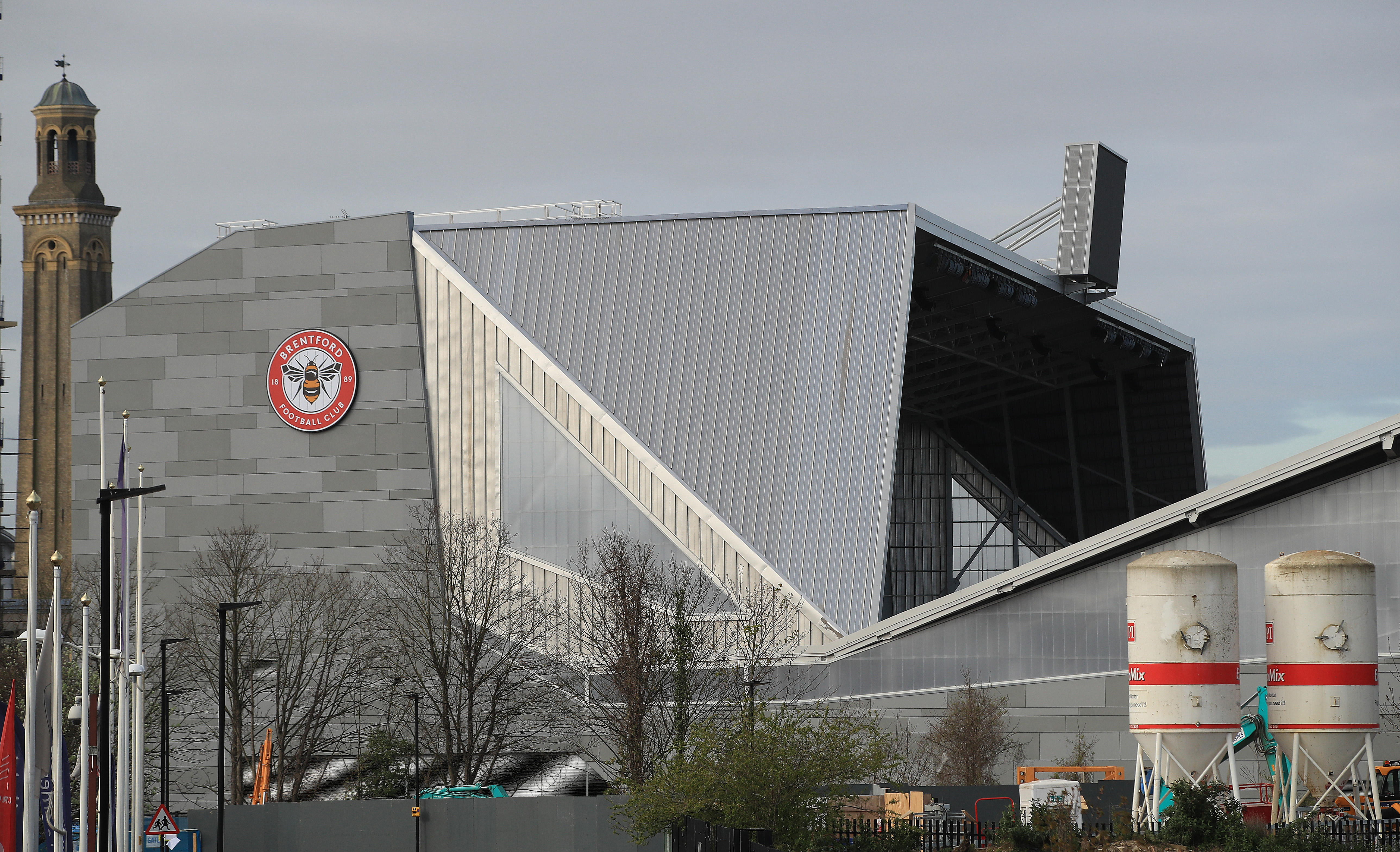 LONDON, ENGLAND  - APRIL 02: A general view of Brentford Community Stadium, the future home of Brentford Football Club, on April 2, 2020 in London, England. The Coronavirus (COVID-19) pandemic has spread to many countries across the world, claiming over 40,000 lives and infecting hundreds of thousands more. (Photo by Andrew Redington/Getty Images)