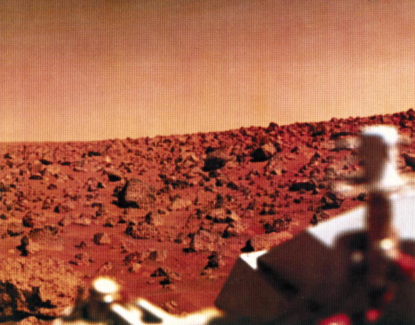 UNITED STATES - APRIL 22:  This picture from one of the Viking landers shows a rock-strewn vista, with rocks of all sizes, and the familiar red colouration of the Martian surface. Two Viking spacecraft landed on the surface of Mars in 1976. Viking 1, launched on 20th August 1975, touched down in the Chryse Planitia region on 20th July 1976, and Viking 2, launched on 9th September 1975, landed in the Utopia Planetia region on 3rd September 1976. They returned many pictures of the Martian surface as well as carrying out experiments to search for life. No life forms were found.  (Photo by SSPL/Getty Images)