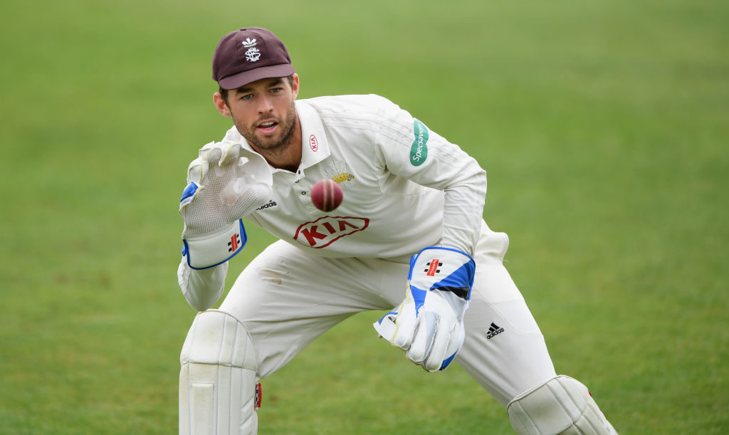 WORCESTER, ENGLAND - SEPTEMBER 11:  Surrey wicketkeeper Ben Foakes in action during day two of the  Specsavers County Championship Division One match between Worcestershire and Surrey at New Road on September 11, 2018 in Worcester, England.  (Photo by Stu Forster/Getty Images)