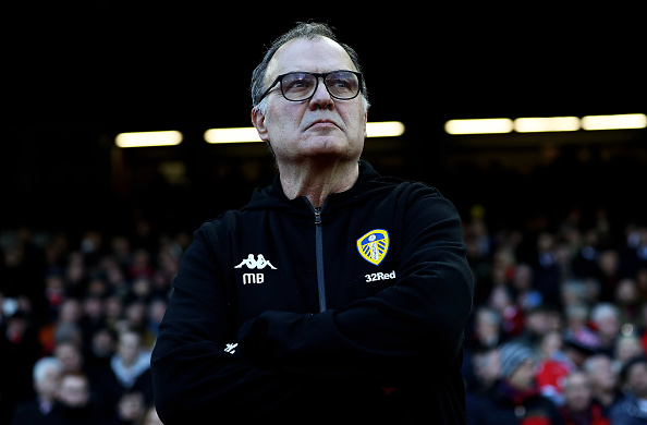 NOTTINGHAM, ENGLAND - JANUARY 01: Marcelo Bielsa, manager of Leeds United looks on during the Sky Bet Championship match between Nottingham Forest and Leeds United at City Ground on January 01, 2019 in Nottingham, England. (Photo by Matthew Lewis/Getty Images)