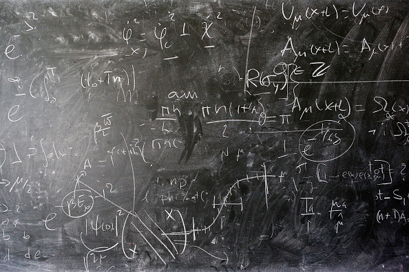 GENEVA, SWITZERLAND - APRIL 19:  A detailed view of the blackboard with theoretical physics equations in chalk by Alberto Ramos, Theoretical Physics Fellow and visitor, Antonio Gonzalez-Arroyo from the Universidad Autonoma de Madrid (both not in frame) at The European Organization for Nuclear Research commonly know as CERN on April 19, 2016 in Geneva, Switzerland.  (Photo by Dean Mouhtaropoulos/Getty Images)