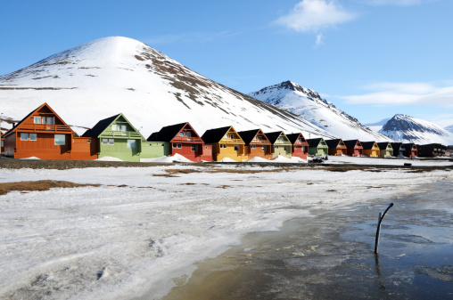 Colourful houses in Longyearbyen, Svalbard, Norway