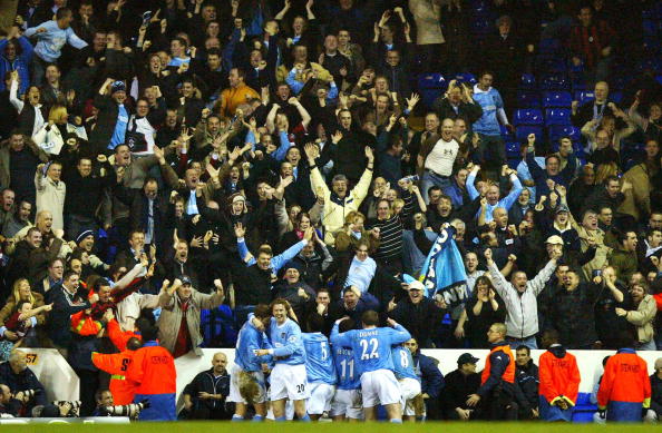 Manchester City players and supporters c