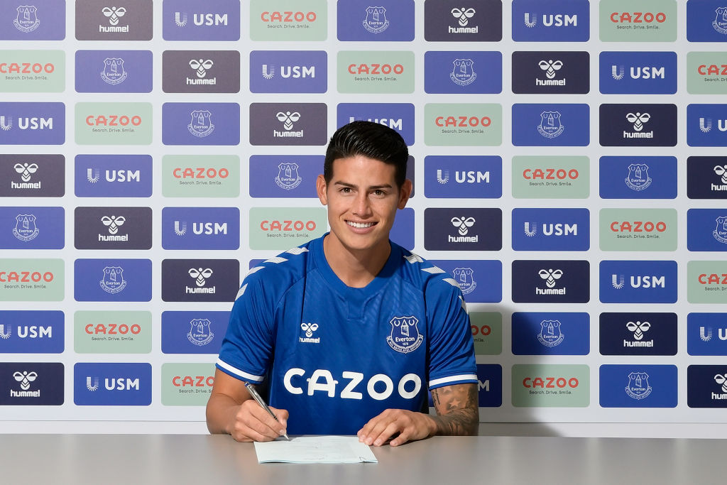 Where does James Rodriguez fit into the Everton side?