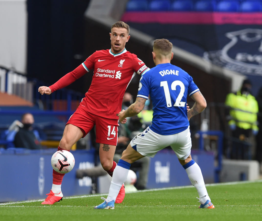 Liverpool captain Jordan Henderson in action vs Everton