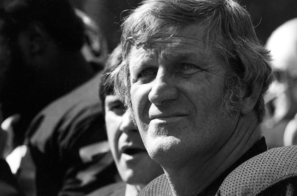 George Blanda, Oakland Raiders, during NFL game between the Oakland Raiders and Cleveland Browns. October 6, 1974.