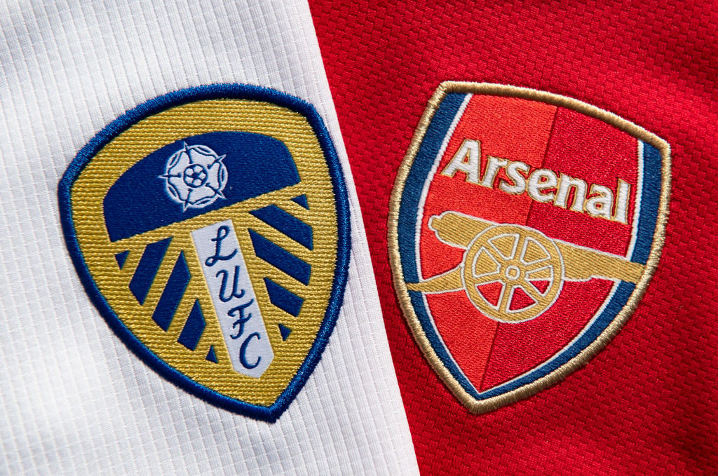 The Leeds United and Arsenal Club Badges