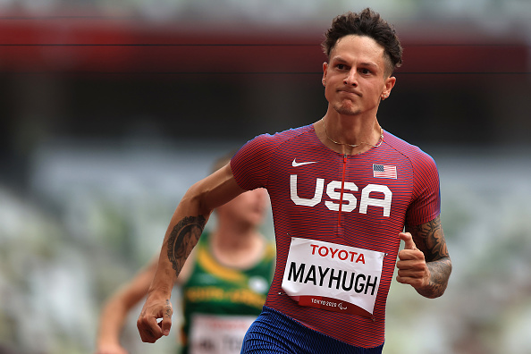 What is Nick Mayhugh's disability? T37 Paralympics athlete breaks world record