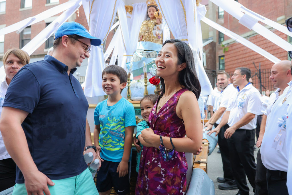 Boston Mayoral Candidate Michelle Wu Attends Fishermans Feast