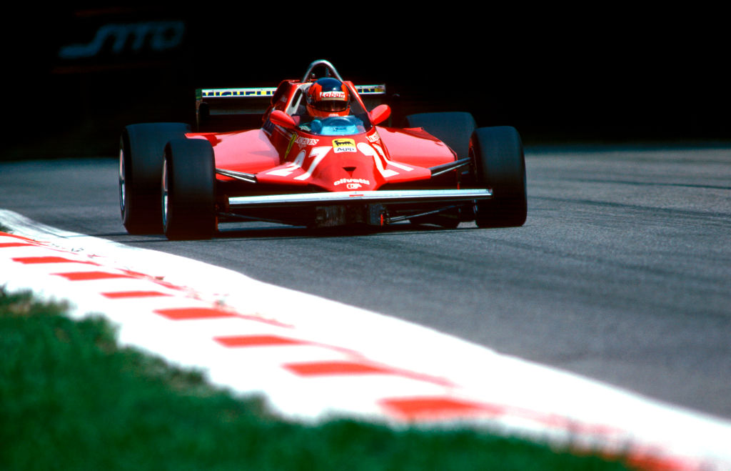 Gilles Villeneuve driving a Ferrari 312T5.