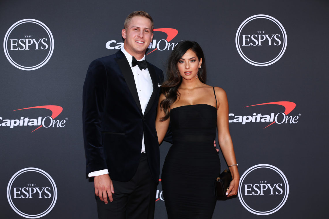Who is Jared Goff's girlfriend after model celebrates Lions win on beach photoshoot?
