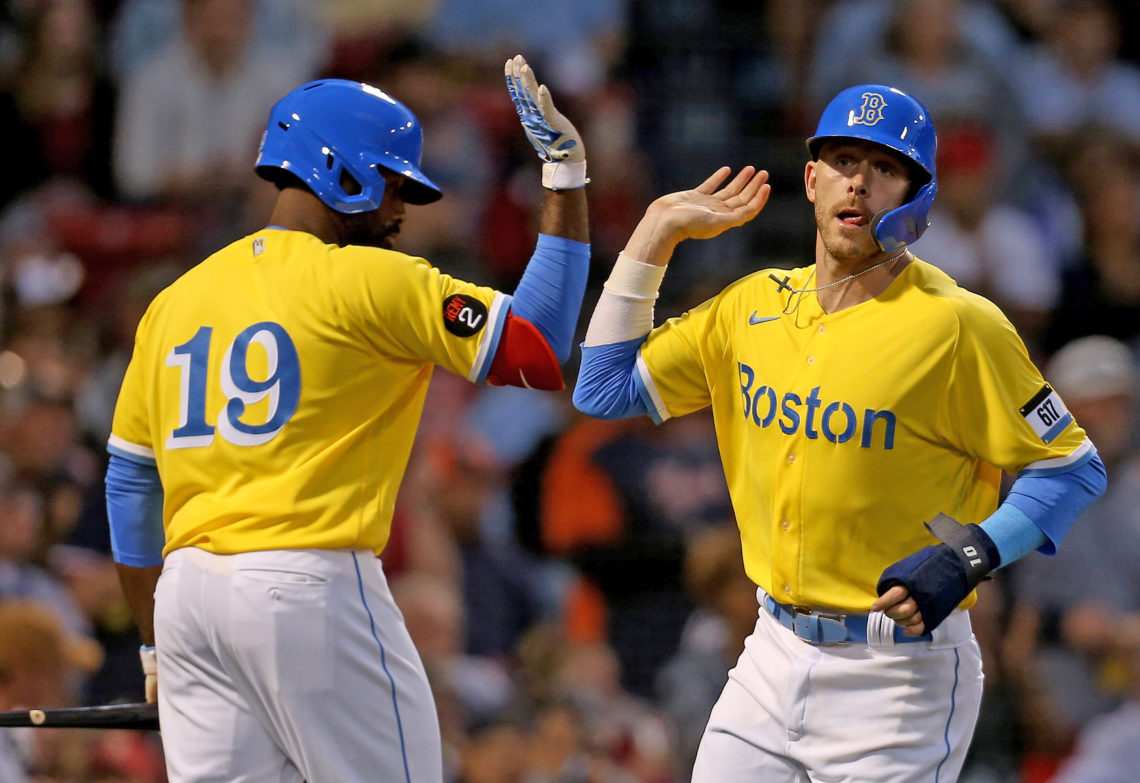 Why are the Boston Red Sox wearing yellow jerseys tonight?