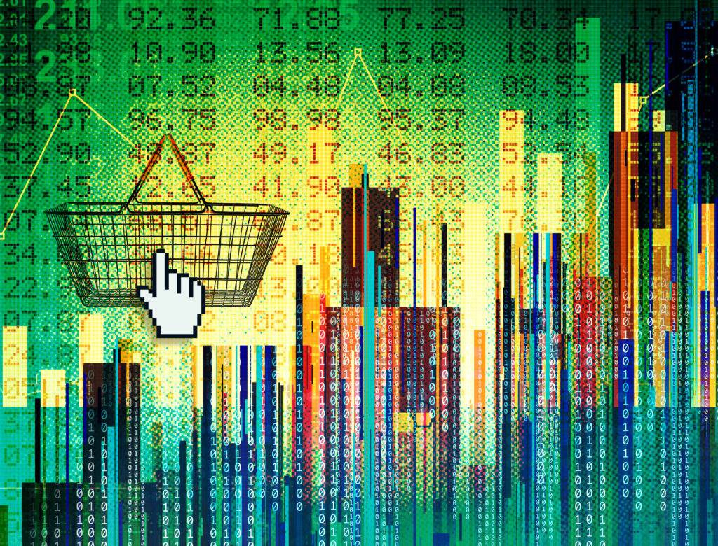 Digital financial composite illustration