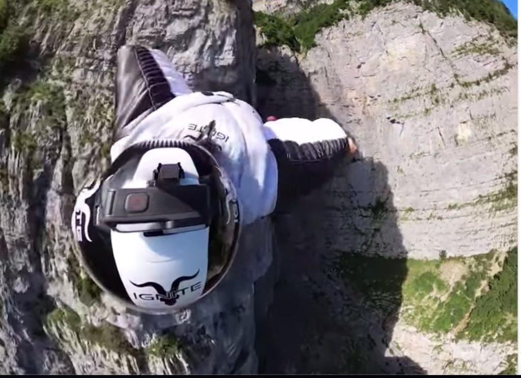Professional skydiver Maxim Slobodian in Switzerland