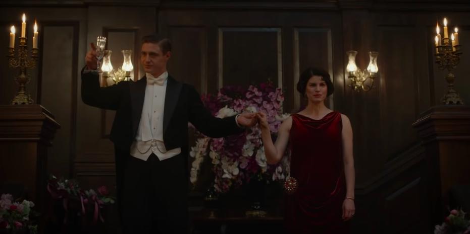 Max Irons and Jemima Rooper (L-R) in Flowers in the Attic: The Origin