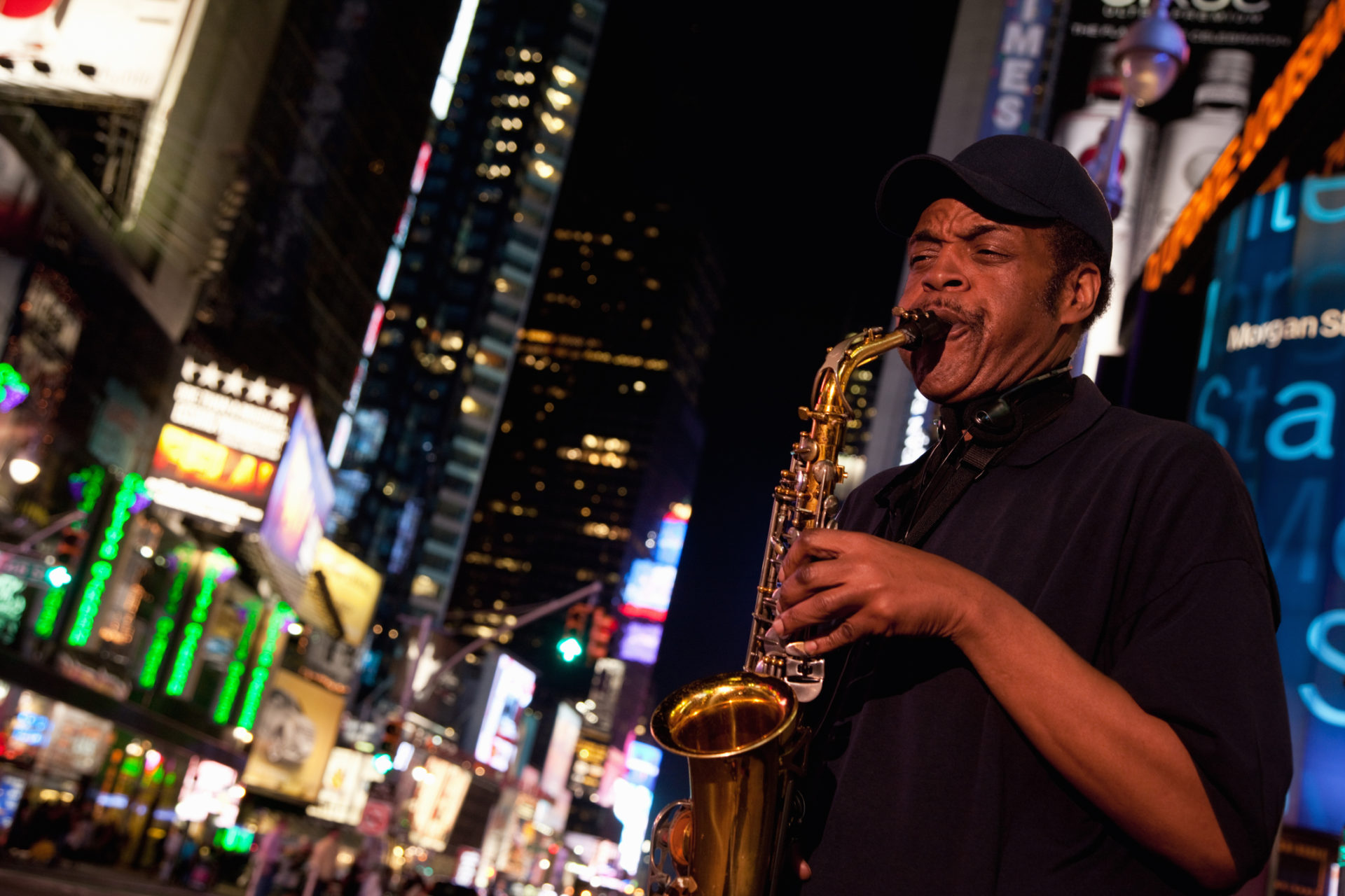 Saxophone Player on Broadway