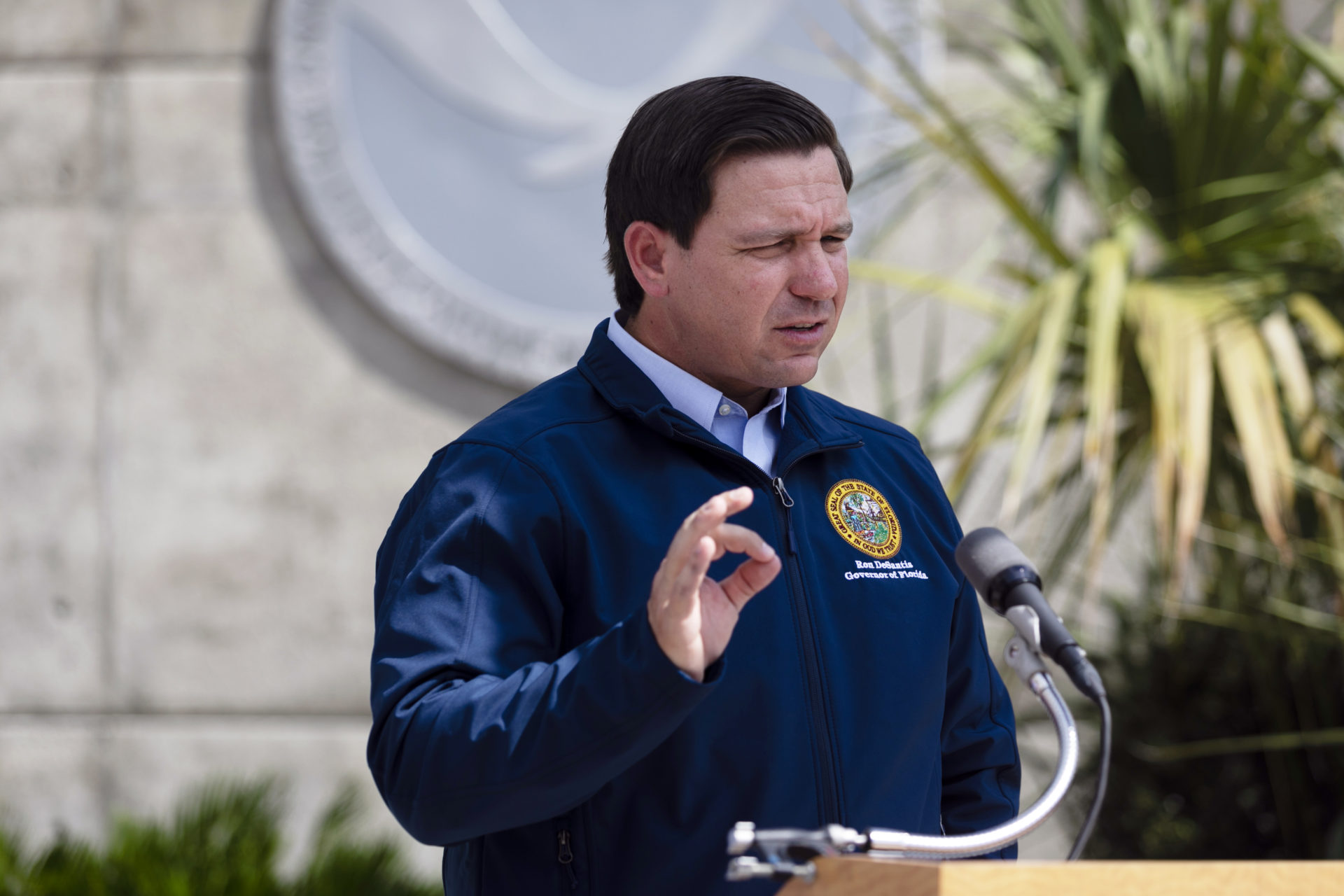 Florida Governor Ron DeSantis Visits Hurricane Center Ahead Of Hurricane Dorian