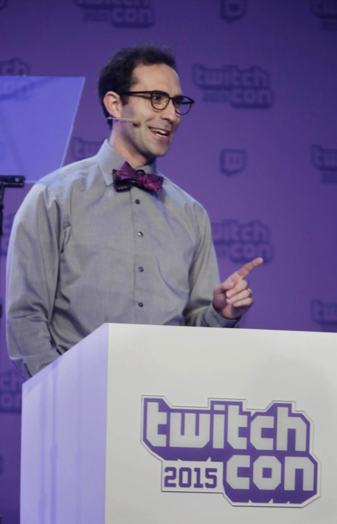Twitch CEO Emmett Shear speaks during the keynote during Twitchcon at Moscone West on Friday, September 25, 2015 in San Francisco, Calif.