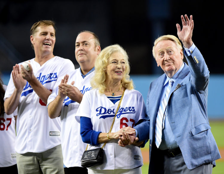 Vin Scully's children and grandchildren often attended Dodgers games with him