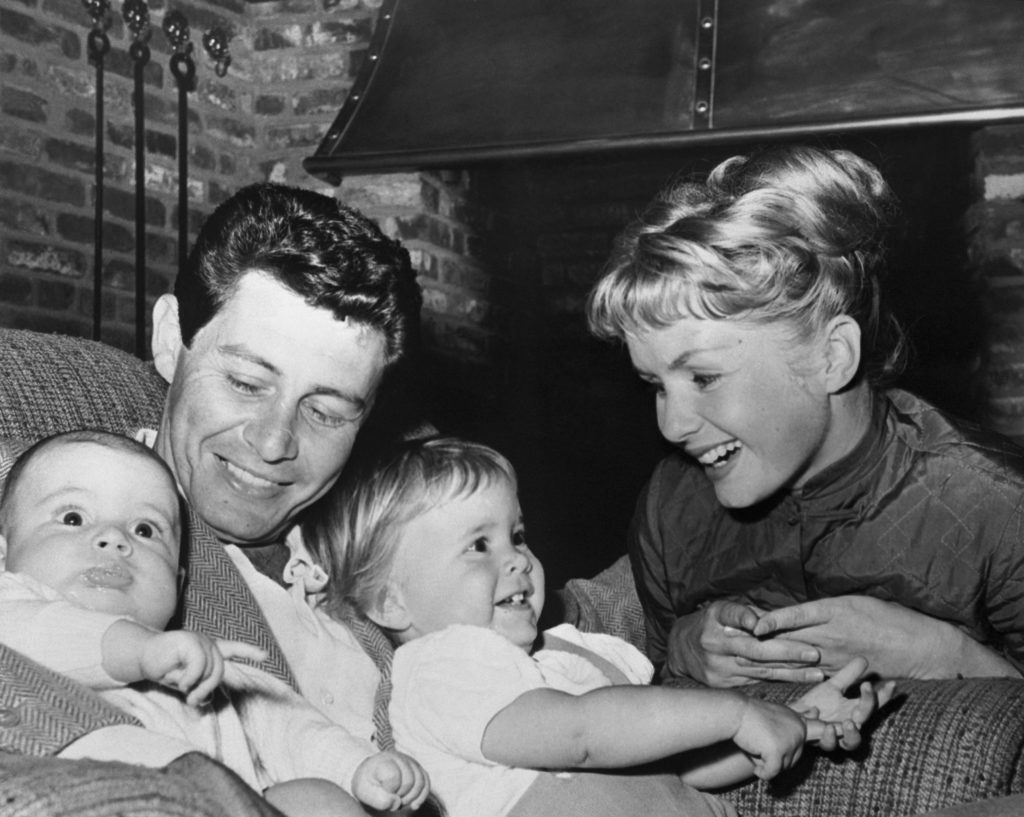 Debbie Reynolds with Her Husband and Children