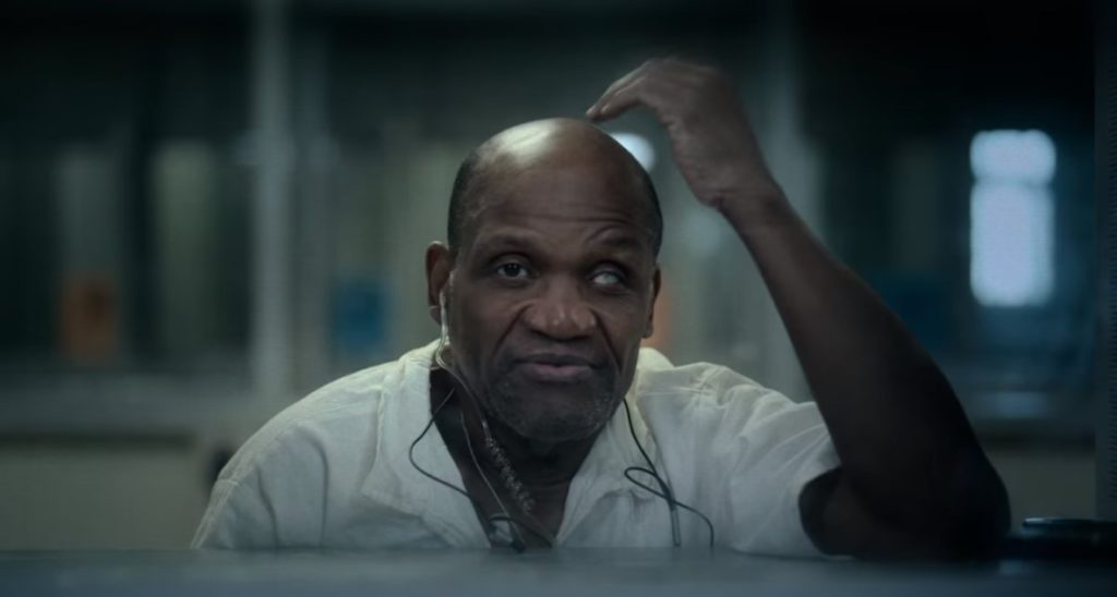 Deryl Madison a former death row inmate speaks to Netflix in prison behind a glass pane
