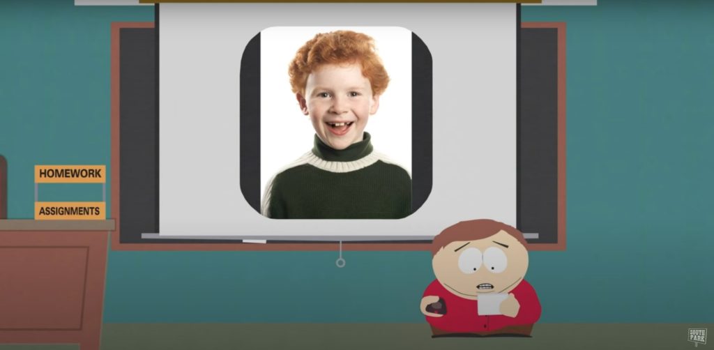 Cartman Giving a Gingervitus Presentation to Class in a scene from South Park