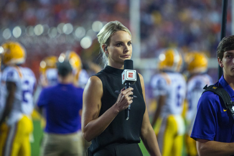 Katie George confirms height as ESPN star towers above her colleagues