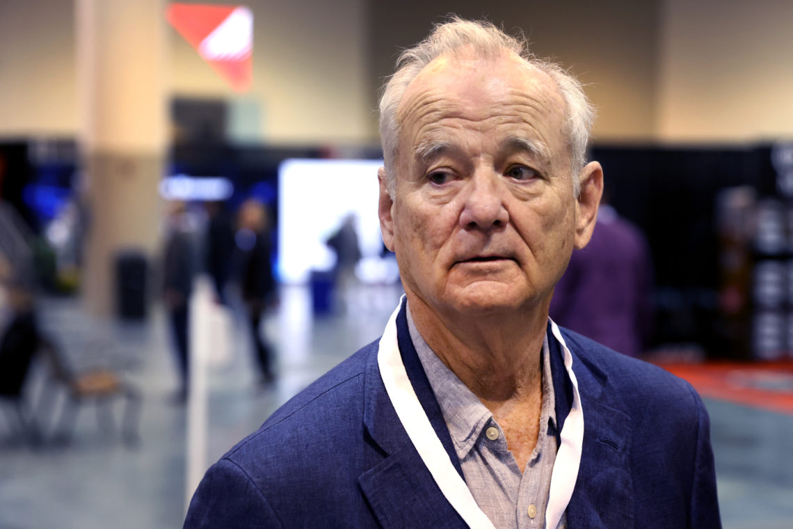 Bill Murray walks through the convention floor at the Berkshire Hathaway annual shareholder's meeting
