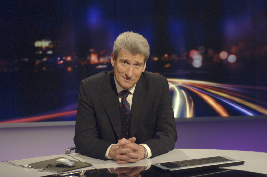 Jeremy Paxman on the set of Newsnight