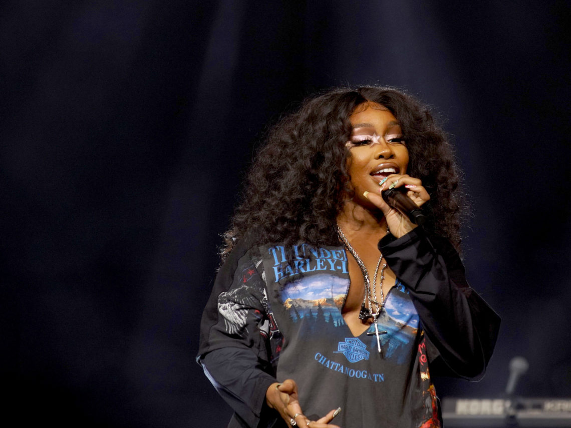 SZA performs onstage at Spotify’s Night of Music party in June 2022