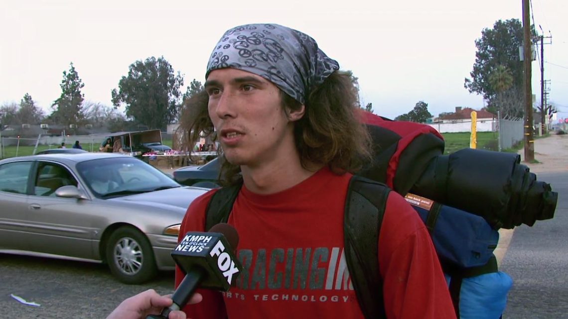 Kai the Hatchet-Wielding Hitchhiker interviewed by Jessob Reisbeck for KMPH in 2013