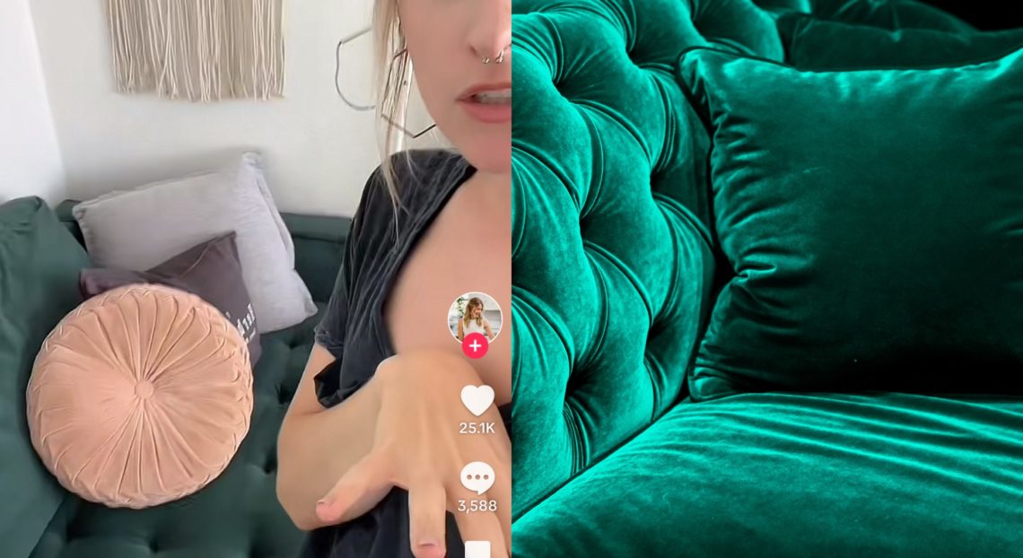 TikTok has theory that bisexual women all own a green velvet couch and it's  'too real