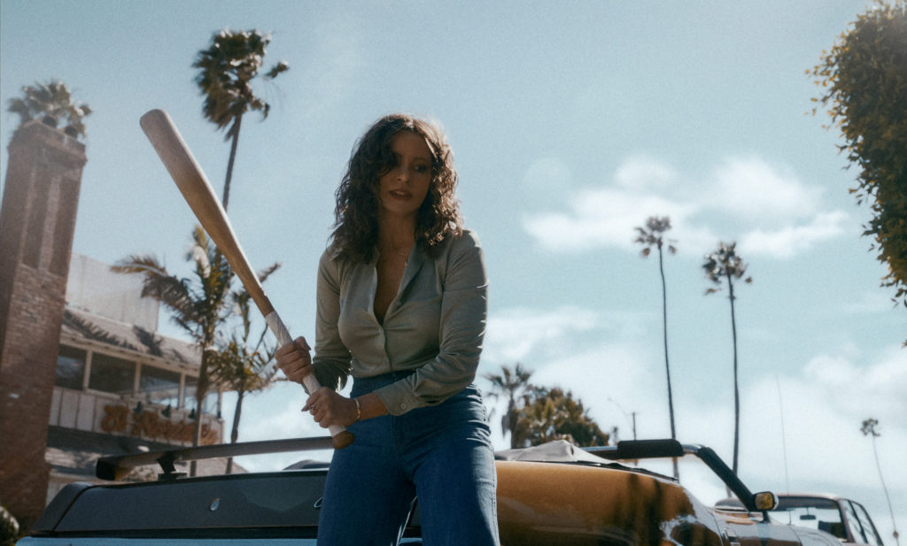 Sofia Vergara as Griselda Blanco holding a baseball bat in Griselda